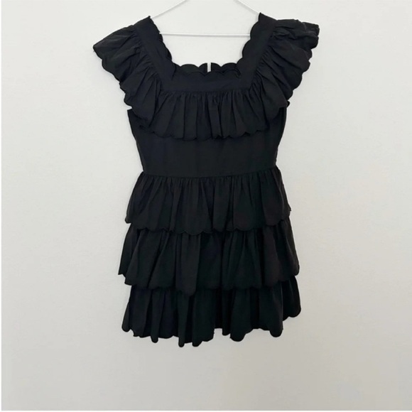 Hunter Bell Ramsey Ruffle Mini Dress Black - Picture 3 of 7